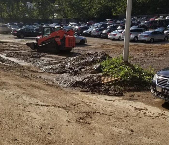 parking lot with mud