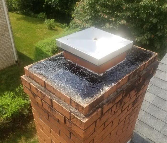 chimney sealed with paint 